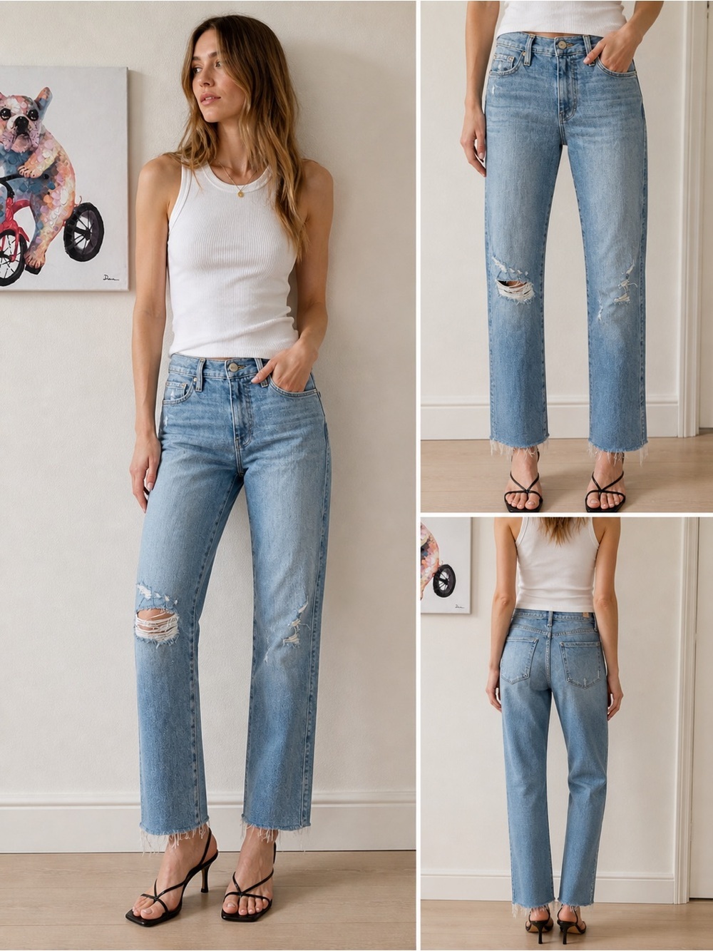 FRAME Le Sylvie Slender Straight Jeans Light Wash